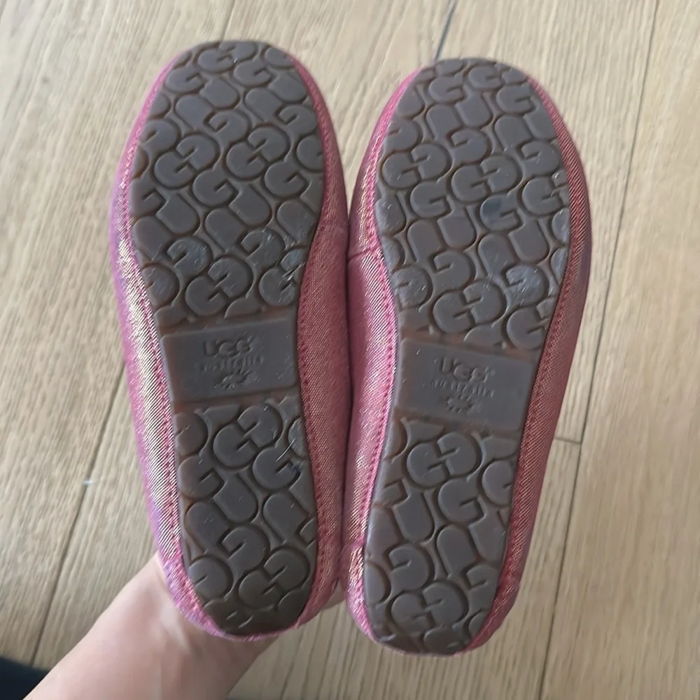UGG Girls slippers loafers cozy ANNMARIE Fuschia Pink Glitter SHOES 2
